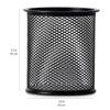 Black Metal Small Pen Holder, Compact Desk Pencil Cup, Square Space-Saving Organizer for Office Home