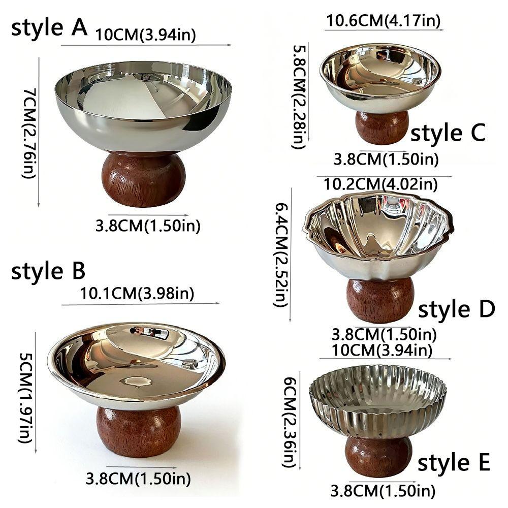 Food Grade Stainless Steel Dessert Bowl Retro Style Fruit Plate Dessert Salad Goblet High Footed Ice Cream Cup Restaurant