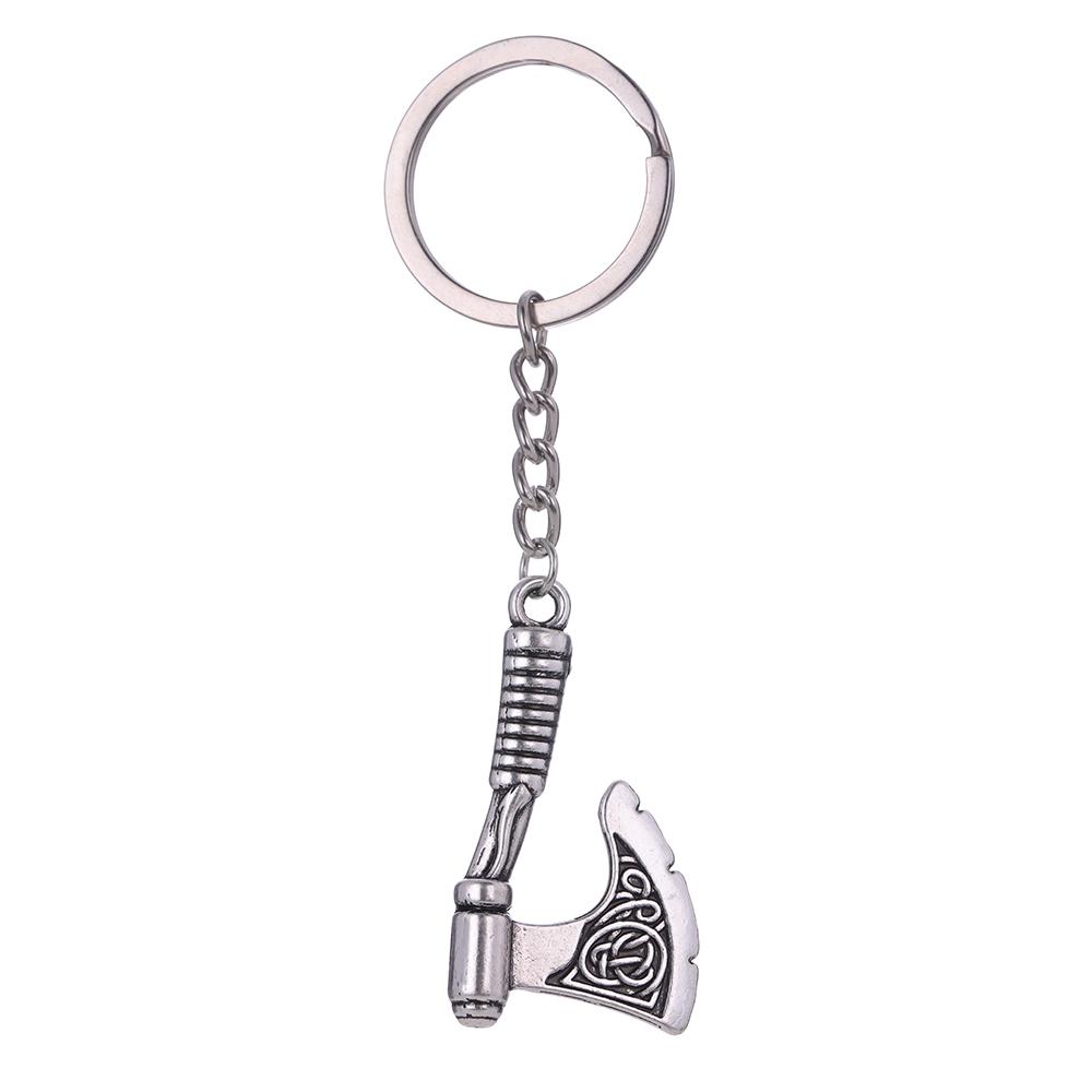 Dreamtimes Viking Axe Pendant Keychain Stainless Steel Men's Celtic Rune Vintage Protector Jewelry Gift Wholesale
