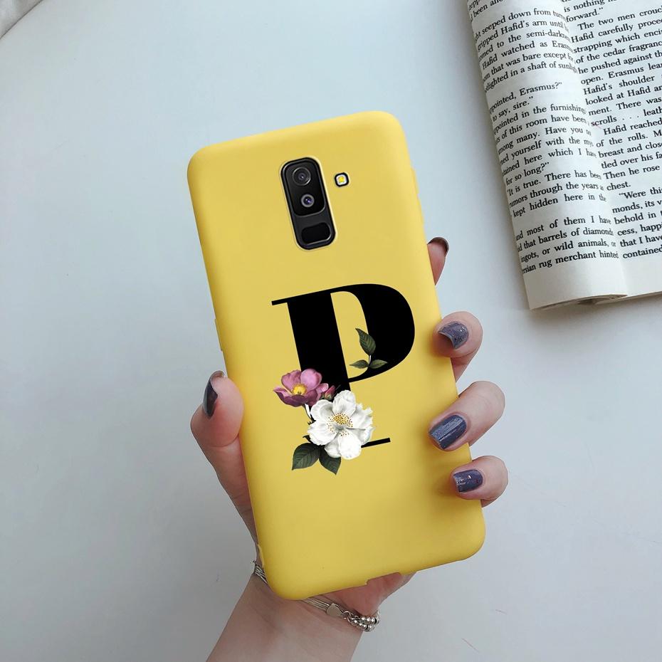 for Samsung Galaxy A6 2018 phone case A600 A600F for Samsung A6 a 6 plus 2018 A605 A605F A6plus case Beautiful 26 Letters cover