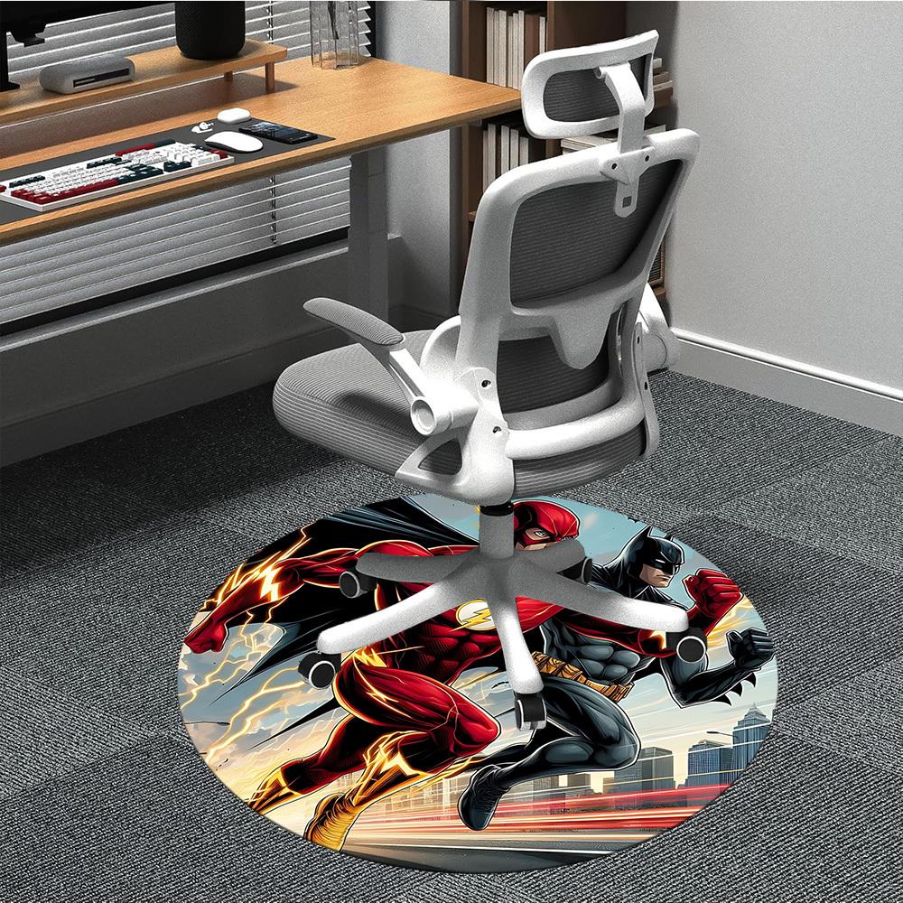 

1pc Flash superhero Chair Carpet for Office Non-Slip, Indoor Non-Slip Washable Carpet, Non-Shedding Mat For Office yy251030089 80cm by 80cm