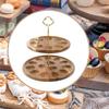 2 Tier Wood Egg Rack Display Multifunctional Tiered Tray Stand Dessert Table for