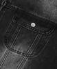 Trillion Fade Wash Biker Denim Jacket (Black)