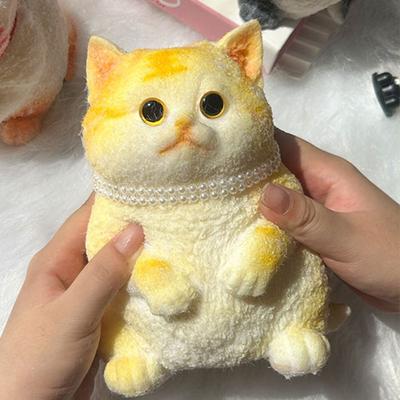 Slow Rebound Big Cat Doll Squeeze Toy Cartoon Cat Fidget Toy  Mini Ornaments