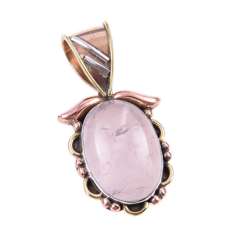 Natural Tiffany Stone 925 Solid Sterling Silver Gift TwoTone Pendant 1.25" N3m12