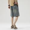 Denim Shorts Men's Summer New Loose Straight Work Top Five-leg Pants