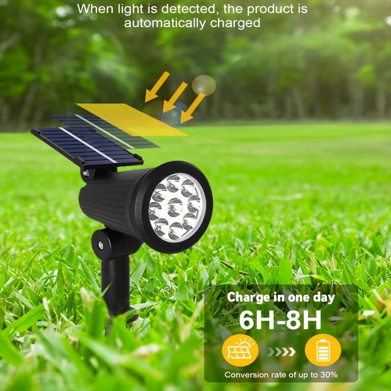 7/9 LED Solar LED Light Spotlights Outdoor IP65 Waterproof Lights Brightness Adjustable for Garden Backyard Driveway Patio Decor