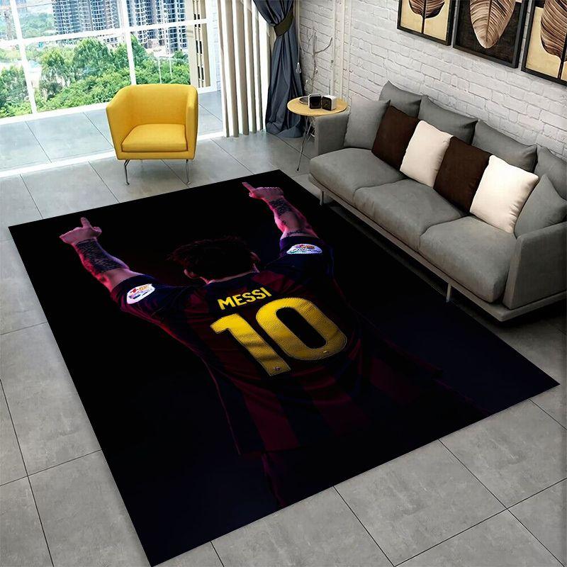 Tappeto Antiscivolo Sportivo Capra del Calcio M-Messi per Soggiorno, Camera da Letto, Sala Giochi, Tappeto Morbido Tappetino per Pavimento Arredamento Casa Tappeto per Stanza dei Bambini
