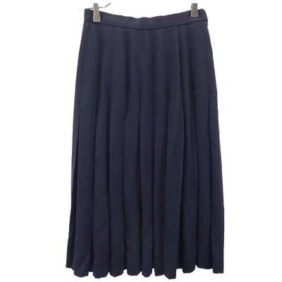 80s 90s Old Japanese Wool Blend Long Length Pleated Skirt Women Used