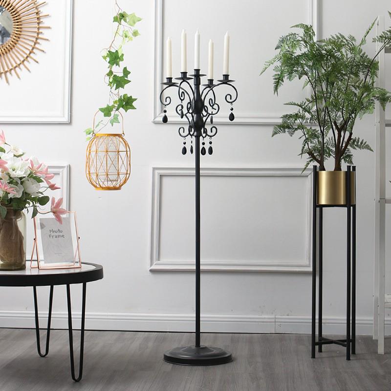 

European Black Five-Candle Holder for Hotel Decoration