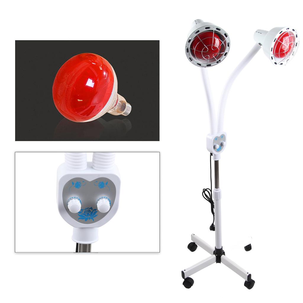 Portable Double Head Adjustable Temperature Floor Heating Therapy Lamp for Home Beauty SalonEU Plug