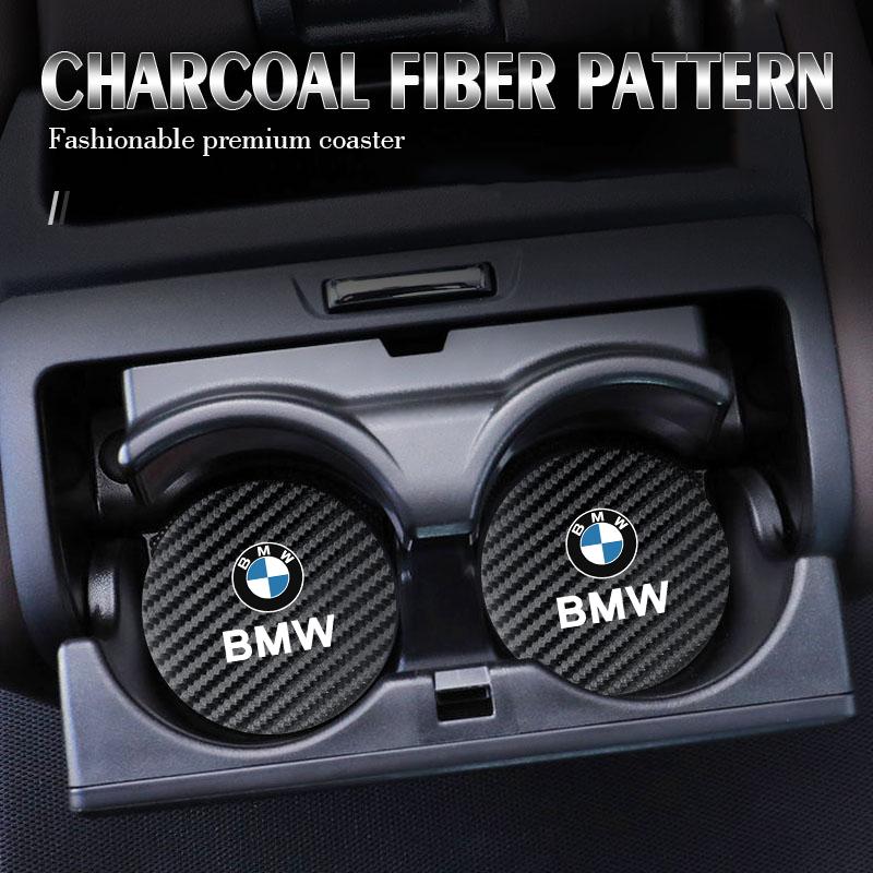 

2Pcs Car Interior Leather Coaster Anti-noise Water Cup Pad For BMW G80 G06 G07 G42 G14 G15 G16 F82 F20 F21 F83 M2 M3 M4 M5 M8