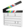 30x25CM Acrylic Movie Clapperboard Professional Director Action Clap Film Photography Tool(Colorful Stripe White