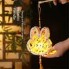 Glowing Mid-Autumn Wooden Lantern Rabbit Handheld Lantern Luminous Lantern Girl