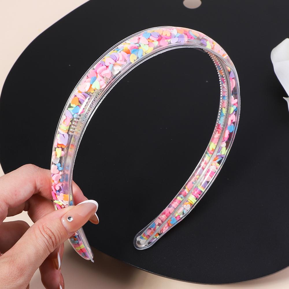 DIY Transparent Quicksand Hair Band for Kids Girls Glitter Sequin Cartoon Ear Headbands Hair Hoops Headwear Hair Accessories