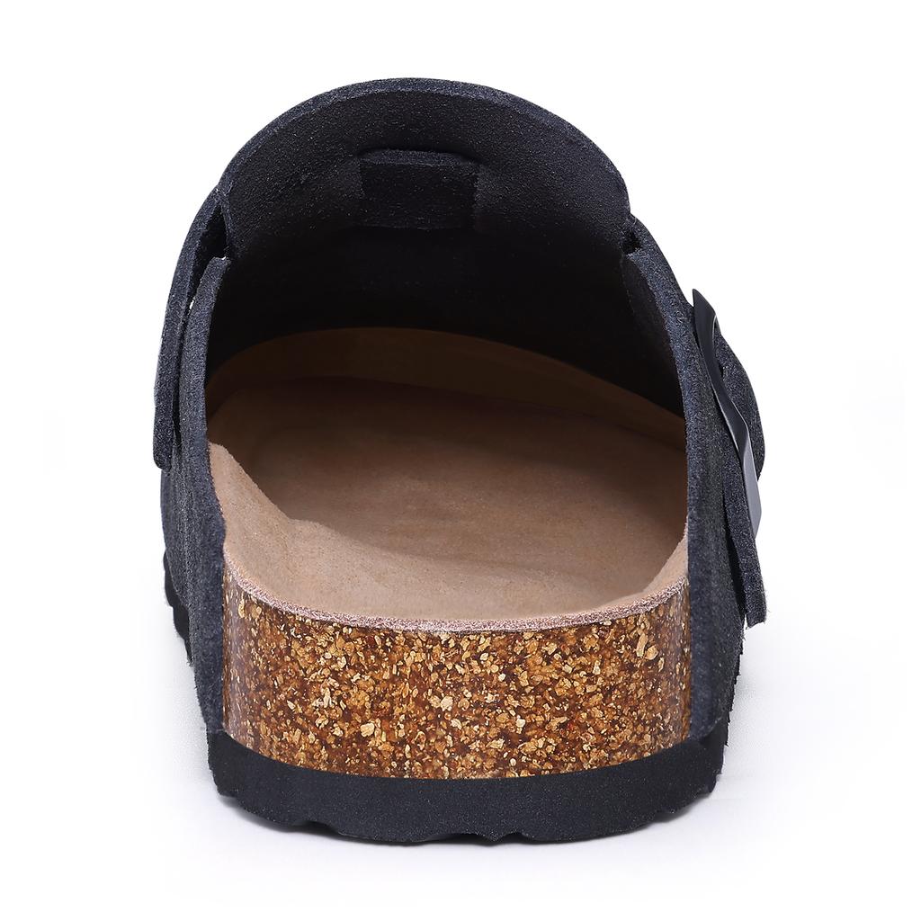 Fashion Kidmi Classic Cork Suede Slippers For Women Outdoor Cork Antiskid Men Mules New Women Cow Suede Clogs Shoes With Arch Support