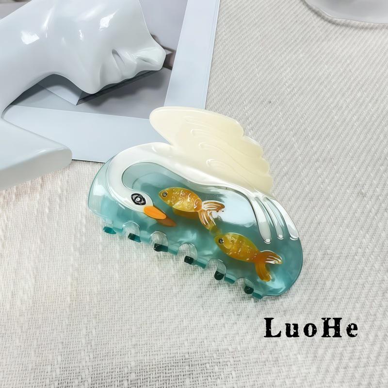 Cute Cartoon Swan Acetate Hair Claw Clip Women's Elegant Hair Accessory