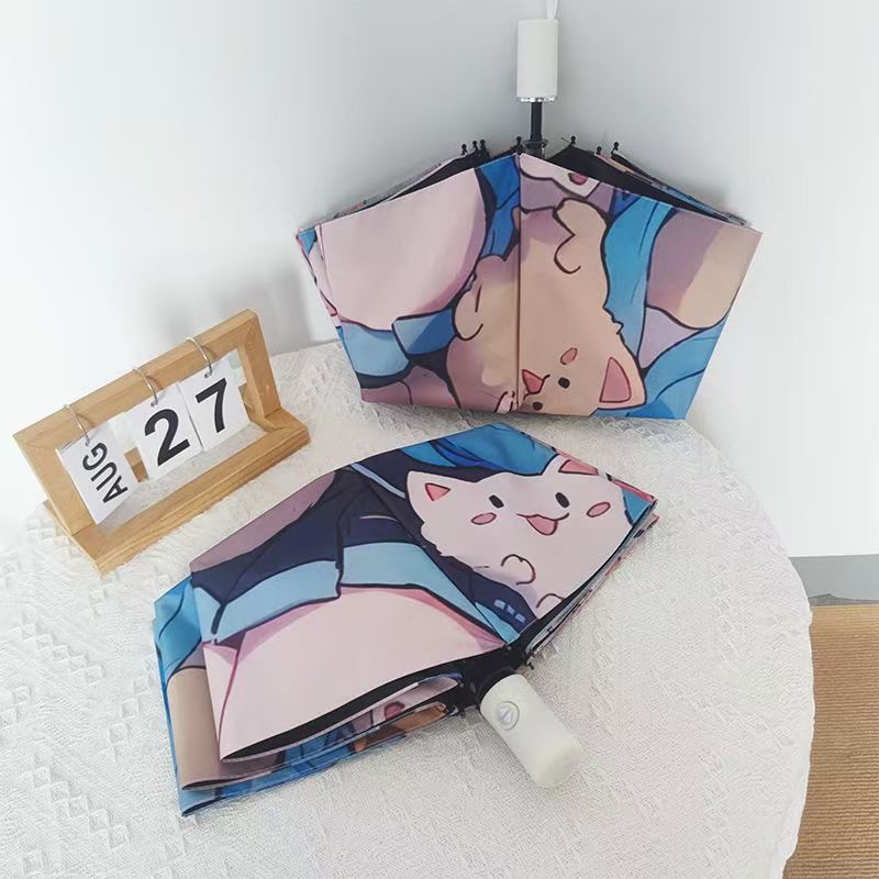 Hatsune Miku, automatický deštník, třísložkový deštník, UV ochrana.