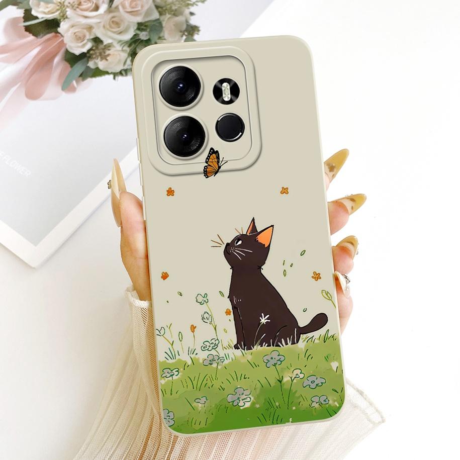 Case For Tecno Spark Go 2023 Cover Cute Cartoon Cat Bowknot Soft Candy Silicone Funda For Tecno Pop 7 7Pro Pop7 BF6 BF7 TPU Capa