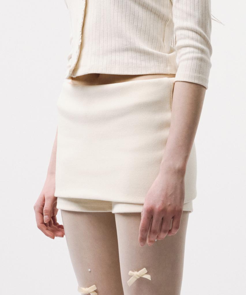 Podeowedeo Symbol Hotfix Skirt Pants (Cream)