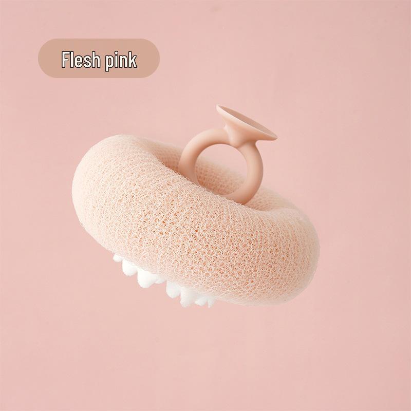 Sunflower Two-in-One Bath Scrubber with Suction Cup - High-Grade Shower Sponge for Girls.