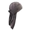 Men's Distressed Street Pirate Style Durag Head Wrap,Breathable Casual Streetwear Bandana with Double Long Tail Strap Pirate Hat