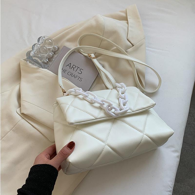 Diament Wzór Crossbody Torba Kobiety Mały Łańcuch Pikowana Torba Na Ramię Plaid Flap Messenger Torby Luksusowe PU Skórzana Torebka Torebka