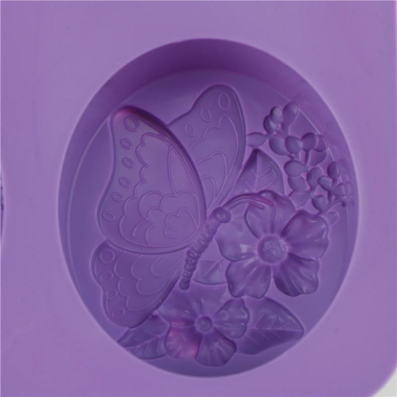 Vier Seifenform Schmetterling Niedliche Blume DIY Handgemachte Seife Silikonform