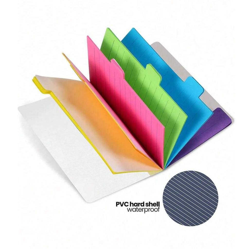 Tabbed Index Divider Sticky Notes, 60 Lined Self-Adhesive Notes, Neon Colors For Office School