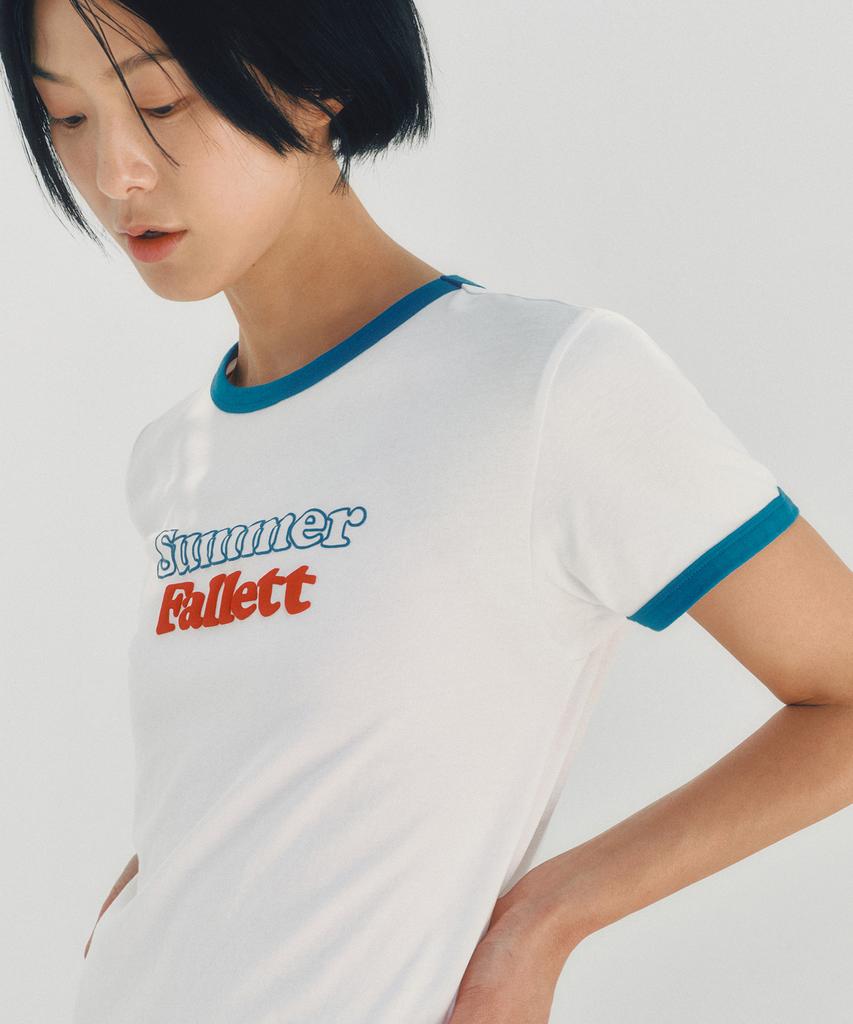 FALLETT Summer Logo Ringer Tee White