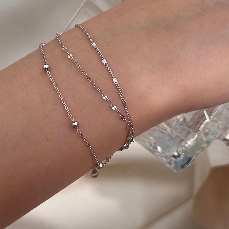 New 925 Sterling Silver Multi-layer Bracelet Simple Style Charming Woman Bracelet Birthday Party Gift Exquisite Jewelry