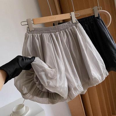 Sommer Hohe Taille 3D Floral Bubble A-Linie Weites Bein Shorts Locker Lässig Chiffon Kleidung