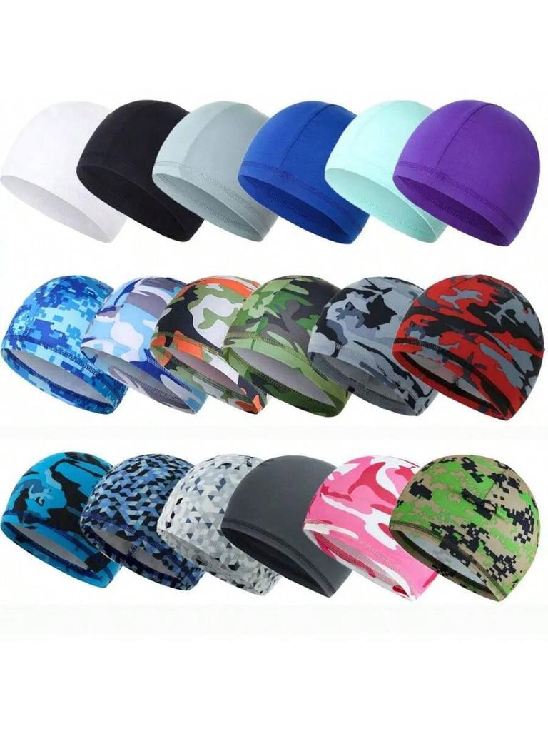 Unisex Breathable Knit Sports Cap Summer Sunproof Soft Cycling Hat Helmet Liner For Running Motorcycle Outdoor Wear