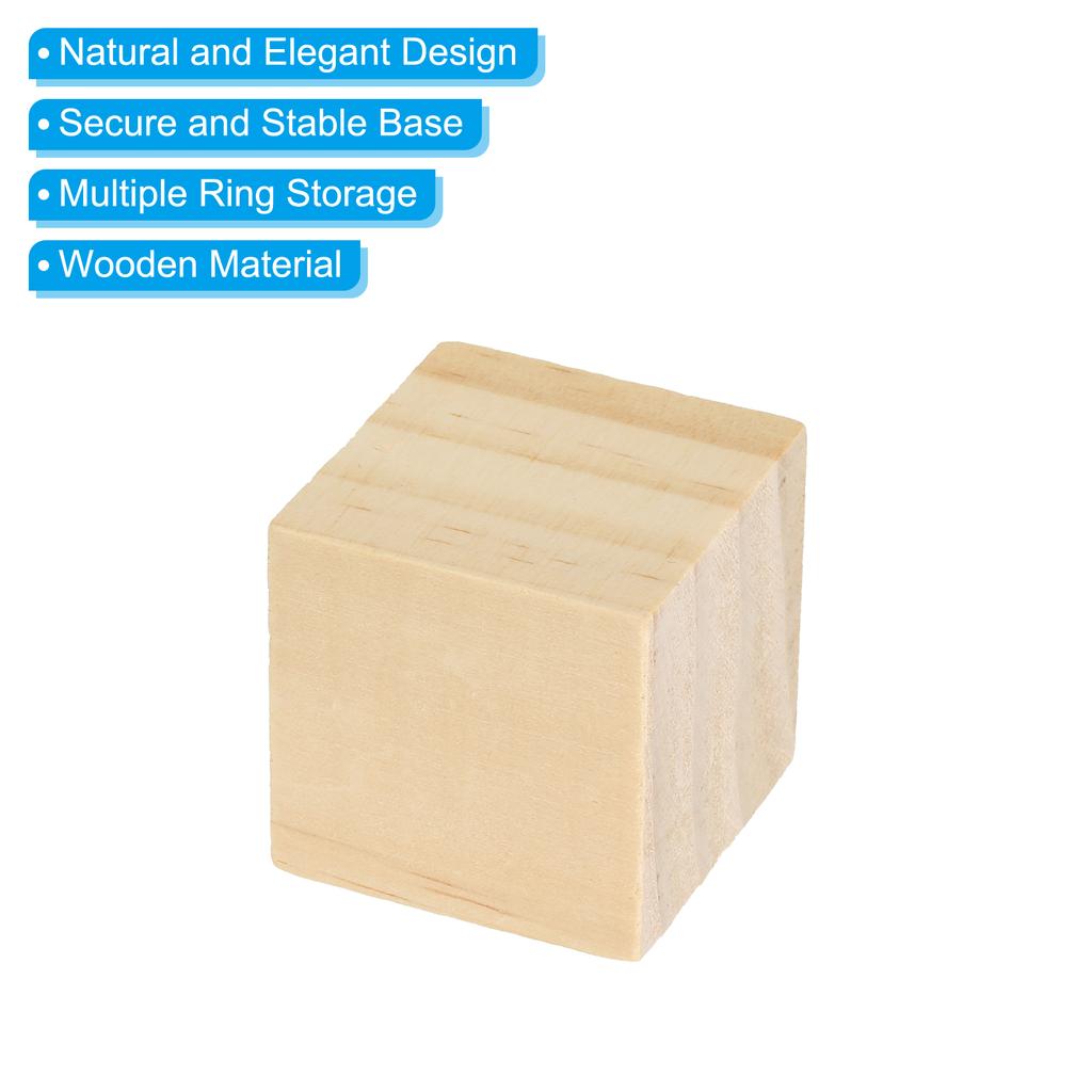 12/30/50/100pcs Unfinished Wooden Blocks Natural Wood Cube Square Wood Blocks for DIY Craft Art Project Making 0.6/1.4/2 Inch