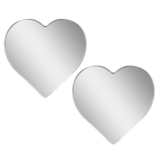 2Pcs Heart Shaped Blind Spot Mirrors for Cars Anti-breaking Convex Rearview Mirror Wide Angle Convex Mirror Stick-On Side Mirror for Enhanced Safety