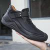 Men's Genuine Leather Soft Sole Casual Shoes - Autumn/Winter Large Size, Handmade and Comfortable.