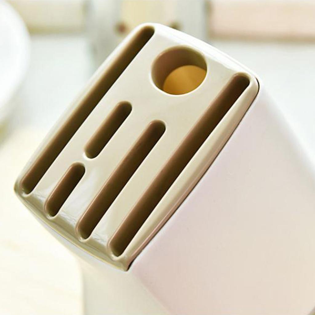 Knives Block Holder Plastic Space Saving Knives Draining Organizer Stand for Kitchen Counter Knives