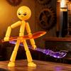 Posable Stickman Action Figure with DIY Accessories Stress Relief Movable Joints Stickman Fidget Toy Desktop Decoration Collectors Gift