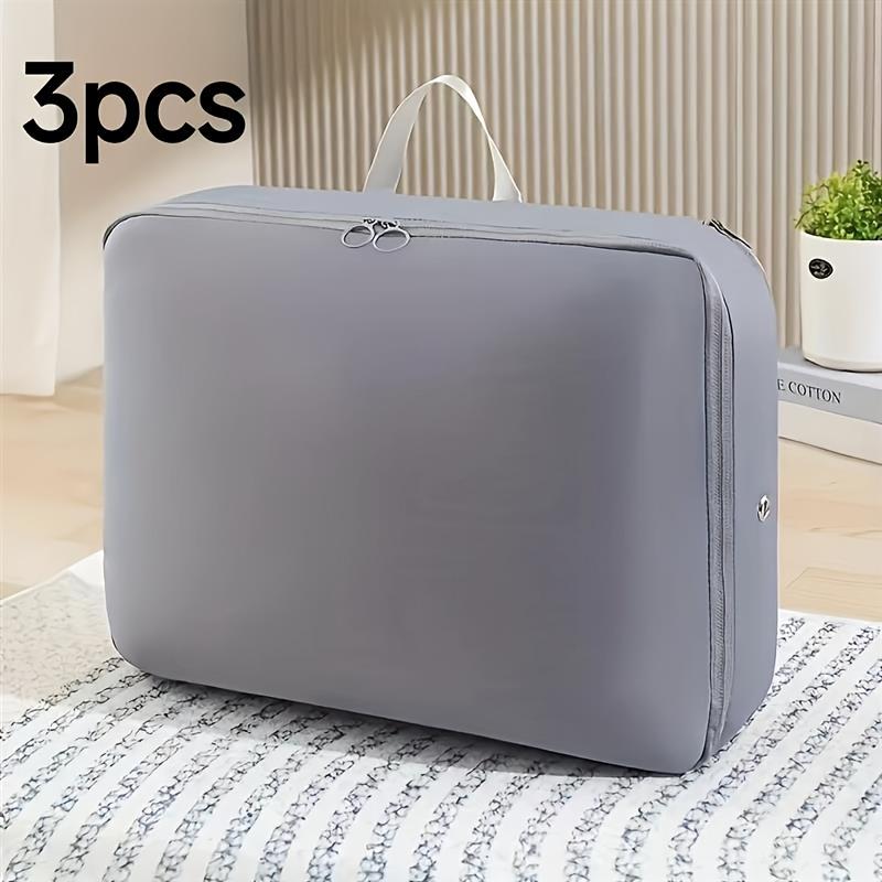 

3-Pack Space-Saving Storage Bags - Portable Heavy-Duty Clothes, Blanket, and Bedding Organizer Bags with Zipper Closure, Polyester Material 40*30*18CM