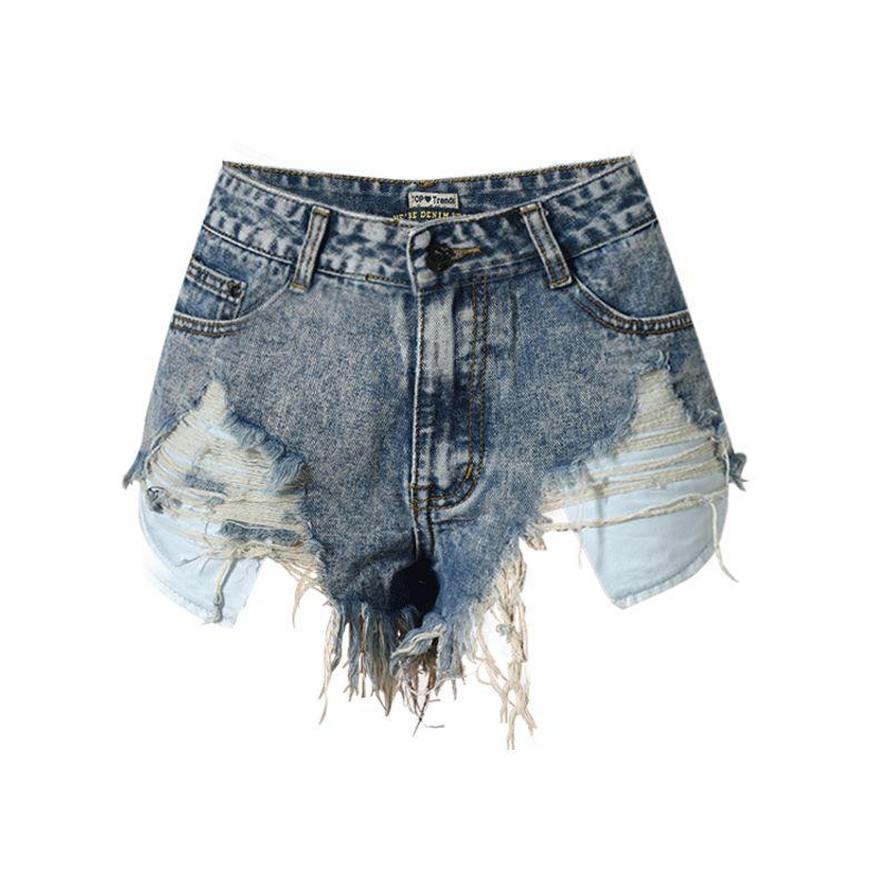 

Transition Sexy Zone Fashion Sexy High Waist Slim Fit Tassel Raw Hem Ripped Super Short Shorts Wear Denim Hot Pants Women Snowflake Blue 36 is domestic M