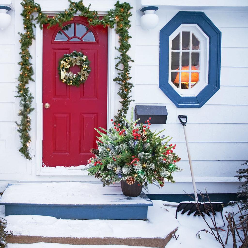Décorations de Noël, Remplissage de jardinière, Arbres de Noël artificiels lumineux