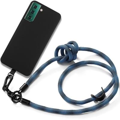 Case - BOOLING - for Samsung Galaxy S21 FE - Shockproof - Reinforced - Sturdy Lanyard Blue