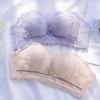 Small Chest Push-up Anti-sagging Lace Underwear Top Lift Thin Strapless Invisible Non-slip Bra Set