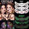 Luminous Face Bloodstain Tattoo Sticker Halloween Water Transfer Printing Simulated Makeup Sticker DIY Skull Ghost Hand Sticker