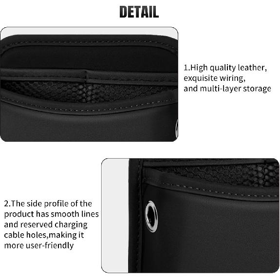 JEYODA Car Seat Side Storage Pocket, Small Organizer,PU Leather Multifunctional Console Side Organizer Bag For Phone, Keys, Sunglass,Wallet,Ect