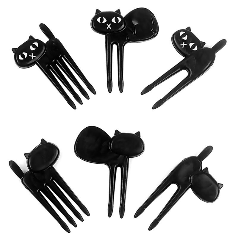

6 шт. бытовая вилка для маленьких животных, фруктовые палочки, милая детская вилка в виде мультяшного кота, ланч-бокс Bento, декор, аксессуары, принадлежности, инструменты
