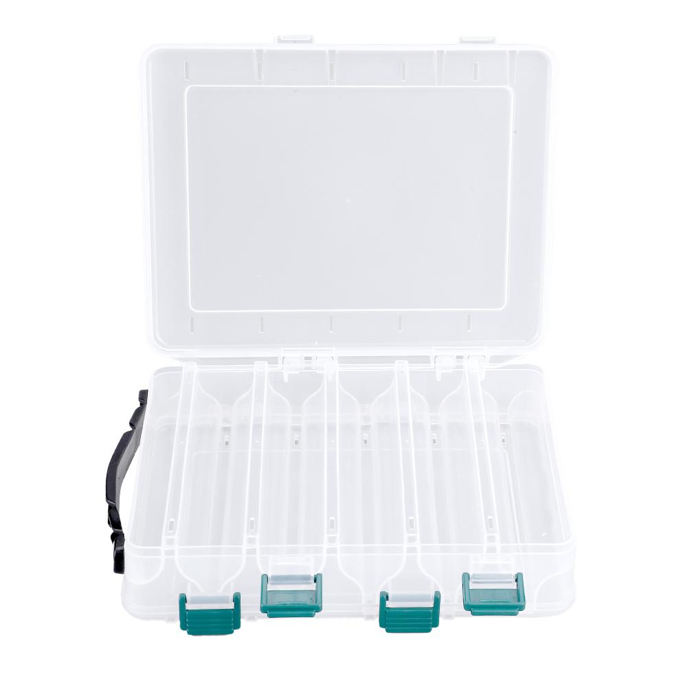 Double Side Plastic Fishing Baits Box Lures Holder Case Large Capacity Accessory