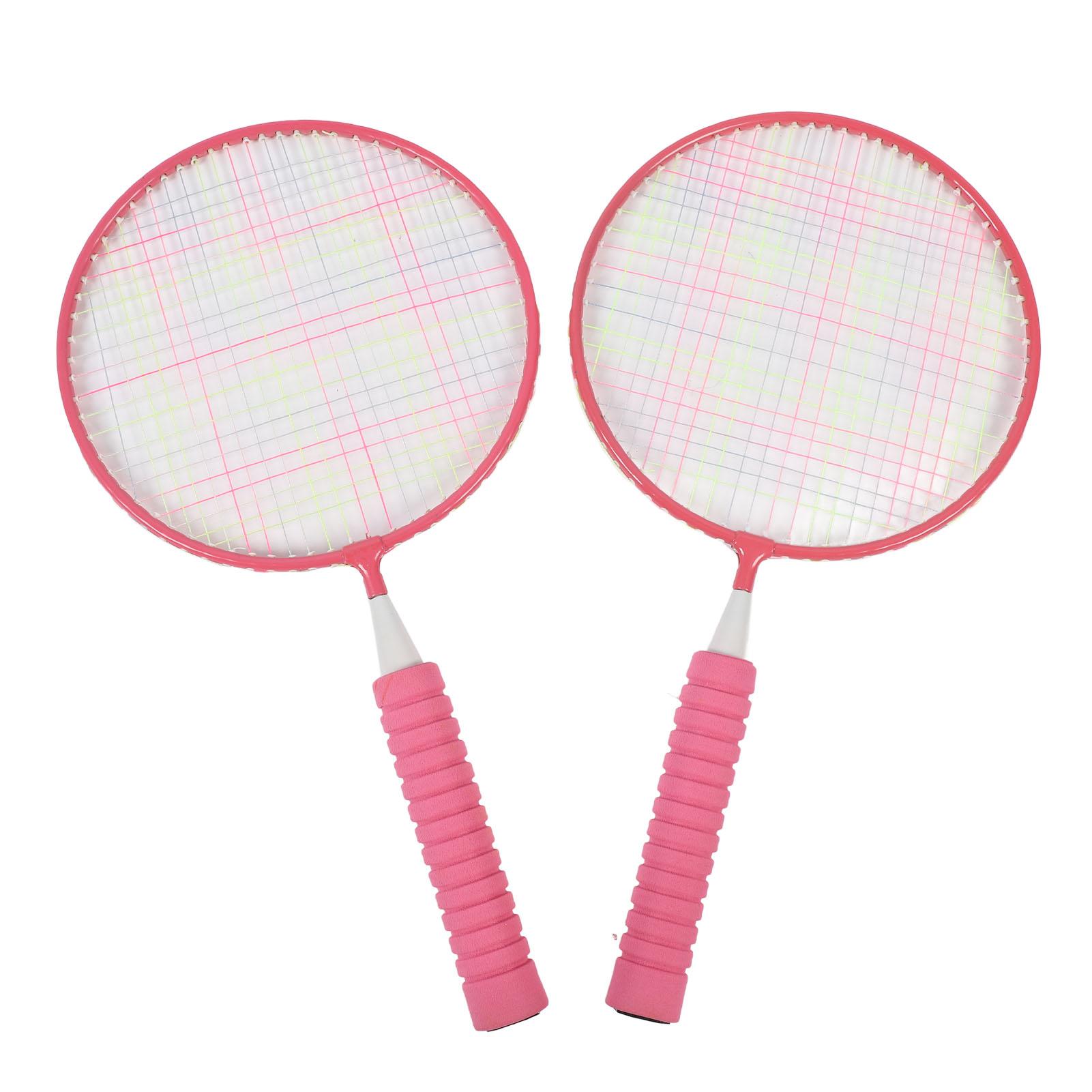 

Children Badminton Set Lightweight Kids Badminton Racket with 3 Shuttlecocks Carrying Bag Grip Strap for 3 to 12 Years рожевий