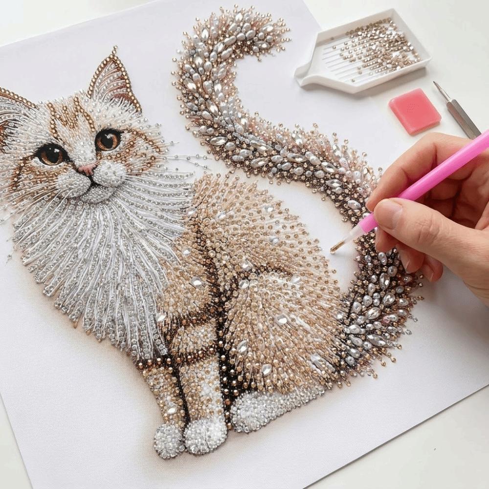 1 Set DIY Craft 5D Diamond Painting Kit Cat Design Diamond Art Kits  Home Wall Decoration