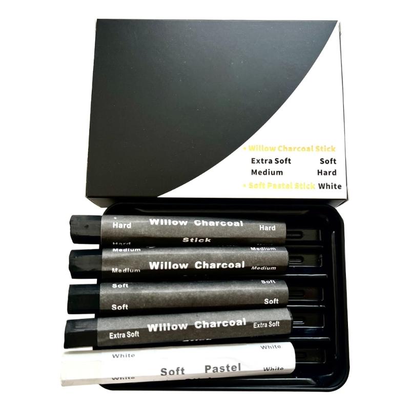 

Water Soluble Charcoal Strips Charcoal Sticks Sketching Charcoal Pencils Art Supplies for Sketching Drawing and Shading 1